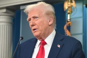 President Donald J. Trump Delivers Remarks At A News Conference On The Mid-Air Collision At The White House In Washington D.C.