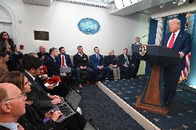 President Donald J. Trump Delivers Remarks At A News Conference On The Mid-Air Collision At The White House In Washington D.C.