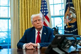 President Donald Trump Signs Two Executive Orders After Reagan Airport Crash