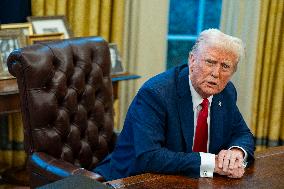 President Donald Trump Signs Two Executive Orders After Reagan Airport Crash