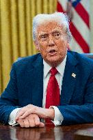 President Donald Trump Signs Two Executive Orders After Reagan Airport Crash