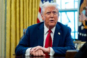 President Donald Trump Signs Two Executive Orders After Reagan Airport Crash