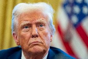President Donald Trump Signs Two Executive Orders After Reagan Airport Crash