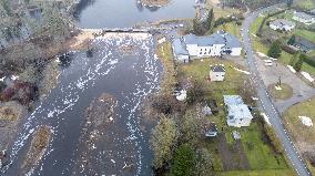 Unusual flood in winter