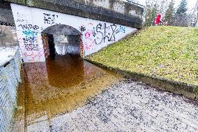 Unusual flood in winter