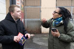 Louis Boyard argue with Kristell Niasme prior municipal elections - Villeneuve Saint-Georges RL