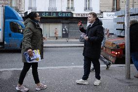 Louis Boyard argue with Kristell Niasme prior municipal elections - Villeneuve Saint-Georges RL
