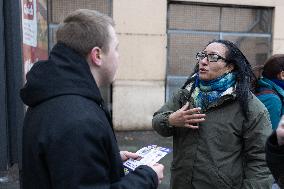 Louis Boyard argue with Kristell Niasme prior municipal elections - Villeneuve Saint-Georges RL