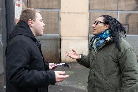 Louis Boyard argue with Kristell Niasme prior municipal elections - Villeneuve Saint-Georges RL