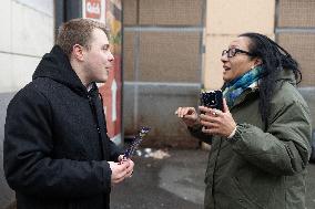 Louis Boyard argue with Kristell Niasme prior municipal elections - Villeneuve Saint-Georges RL