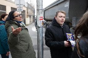 Louis Boyard argue with Kristell Niasme prior municipal elections - Villeneuve Saint-Georges RL