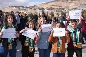 Protest In Damascus Against SDF And PKK