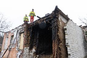 Aftermath Of Russian Drone Strike - Kharkiv