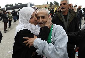 Released Palestinian Prisoners Arriving In West Bank