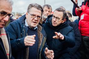 Bruno Retailleau and Agnès Pannier-Runacher visit Redon after floods