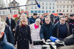 Bruno Retailleau and Agnès Pannier-Runacher visit Redon after floods