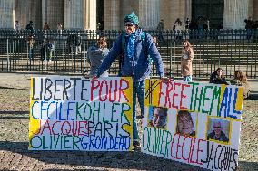 Rally in support of three French Citizen imprisoned in Iran - Paris