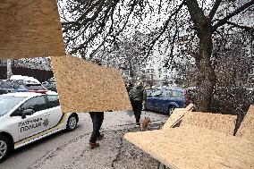 Aftermath of massive Russian drone attack on Zaporizhzhia