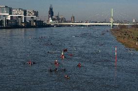 Protesters Paddle For Diversity In Cologne