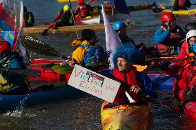 Protesters Paddle For Diversity In Cologne