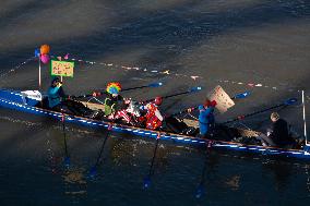 Protesters Paddle For Diversity In Cologne