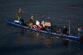 Protesters Paddle For Diversity In Cologne