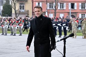 Emmanuel Macron presides the ceremony marking the 80th anniversary of the liberation of Colmar