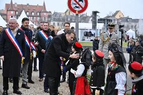 Emmanuel Macron presides the ceremony marking the 80th anniversary of the liberation of Colmar