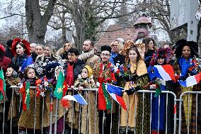 Emmanuel Macron presides the ceremony marking the 80th anniversary of the liberation of Colmar