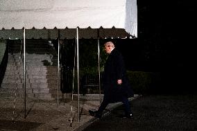 President Trump Walks On The South Lawn Of The White House - DC