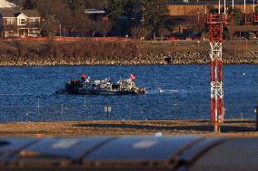 Crews Search At The Wreckage Site - Potomac River