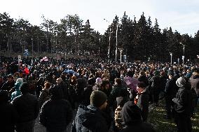 Thousands Of Demonstrators Trying To Block Highway In Tbilisi Amid Unrest