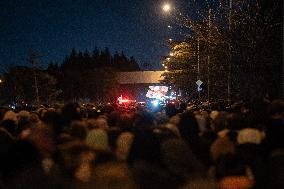 Thousands Of Demonstrators Trying To Block Highway In Tbilisi Amid Unrest
