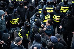 Thousands Of Demonstrators Trying To Block Highway In Tbilisi Amid Unrest