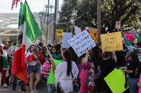 Protest Against Trump Immigration Policies In Houston