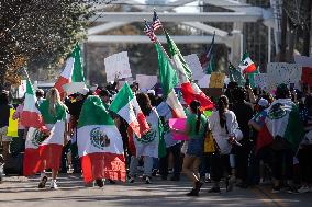 Protest Against Trump Immigration Policies In Houston