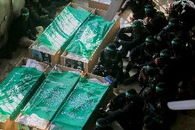 Funeral Prayer For Al-Qassam Brigades Fighters Killed By Israel - Gaza