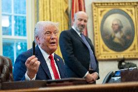 President Donald J Trump signs executive orders