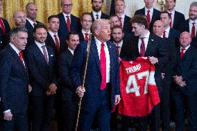 President Donald J Trump hosts the Florida Panthers at White House