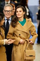 Queen Letizia Presides Over The World Cancer Day Institutional Act - Madrid