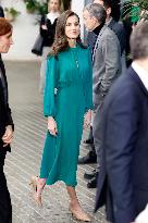 Queen Letizia Presides Over The World Cancer Day Institutional Act - Madrid