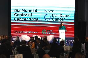 Queen Letizia Presides Over The World Cancer Day Institutional Act - Madrid