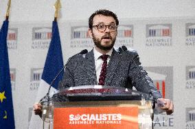 PS press conference at the National Assembly - Paris RL