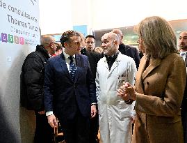 French President visits the Paris-Saclay Cancer Cluster and Institut Gustave Roussy sites