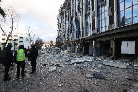 Russian ballistic missile strike on Izium in Kharkiv region