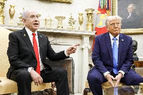 US President Trump welcomes Israeli Prime Minister Netanyahu to the White House