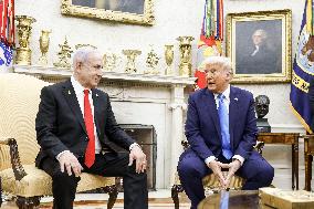 US President Trump welcomes Israeli Prime Minister Netanyahu to the White House