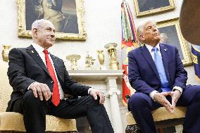 US President Trump welcomes Israeli Prime Minister Netanyahu to the White House