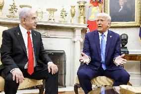US President Trump welcomes Israeli Prime Minister Netanyahu to the White House