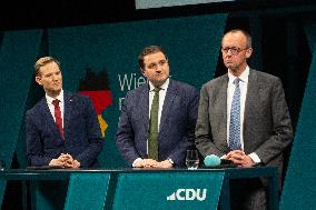 Friedlich Merz Rally For Upcoming Election In Bonn And Counter Protest